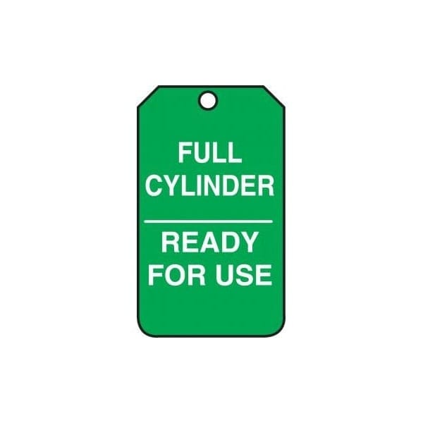Accuform Safety Tags, CYLINDER STATUS FULL CYLINDER READY FOR USE, 5.75in x 3.25in, RP-Plastic, 5PK MGT203PTM - main